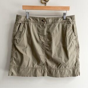 Loft Khaki Cotton Canvas Casual Mini Skirt L